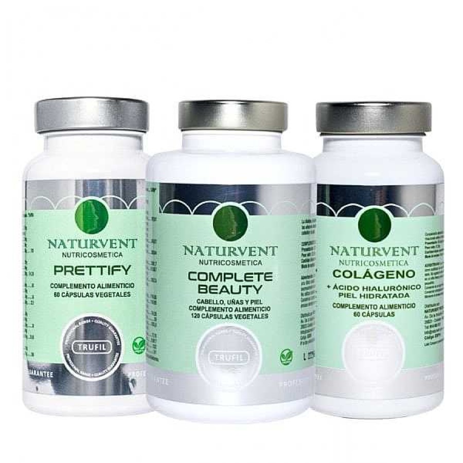 Naturvent Naturvent Pack Belleza: Complete Beauty, Prettify Y Col Geno Con Cido Hialuronico +Vit. C Suplementos Nutricionales