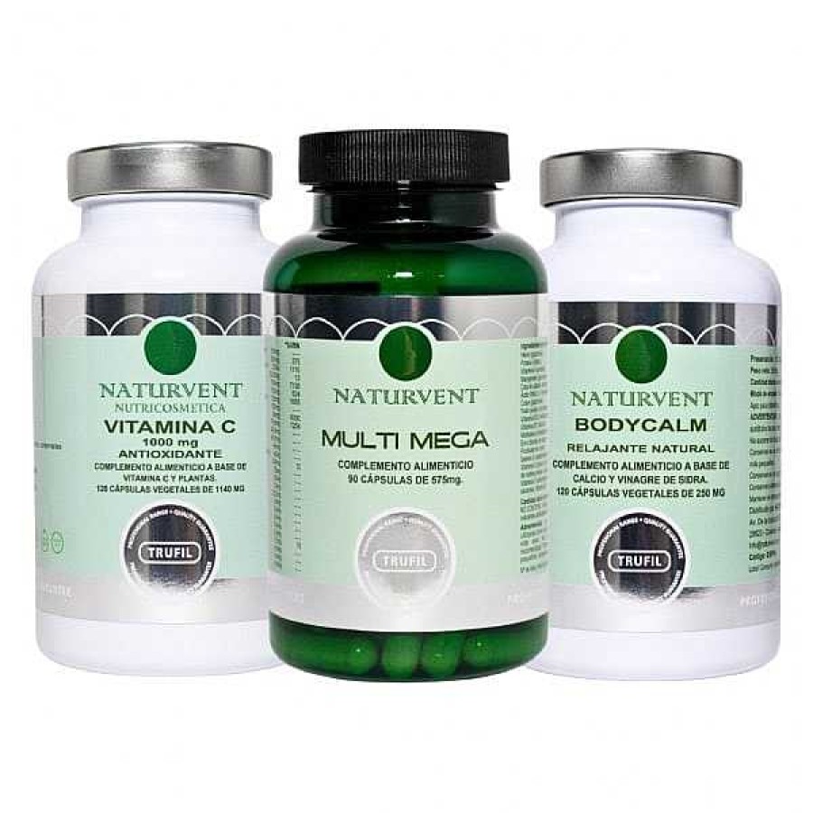 Naturvent Naturvent Pack Vitalidad: Multimega + Vitamina C + Bodycalm. Suplementos Nutricionales