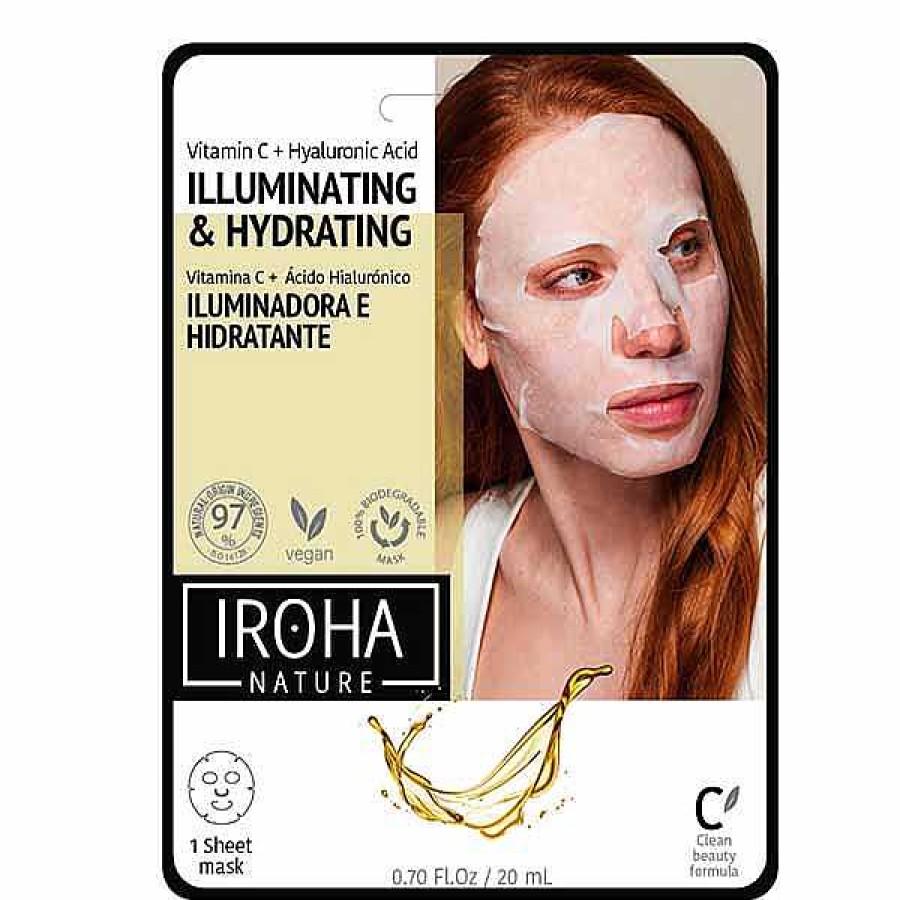 IROHA Nature Iroha Nature Mascarilla Facial Vitamina C Pura Y Cido Hialur Nico Mascarillas Faciales