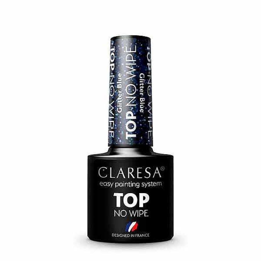 Claresa Claresa Top Coat Semipermanente No Wipe Glitter Azul Bases Y Top Coats