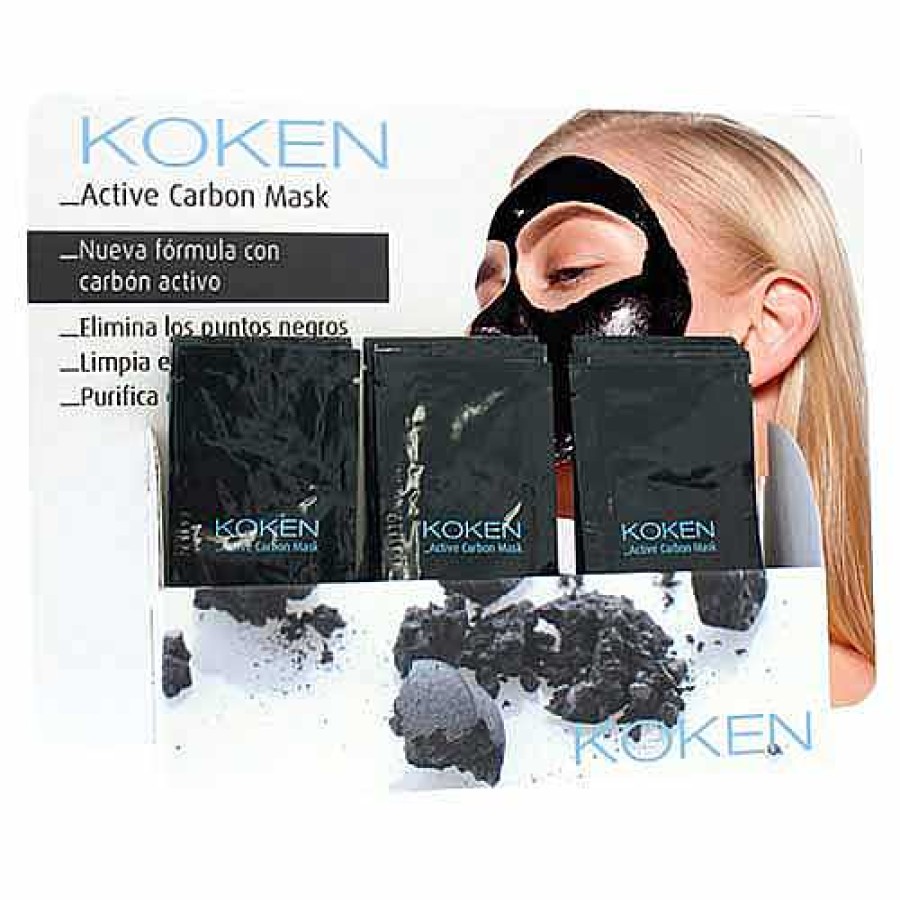 Expositores Koken Expositor 50 Unidades De Mascarilla Facial Black Mask Sobres Monodosis Mascarillas Faciales