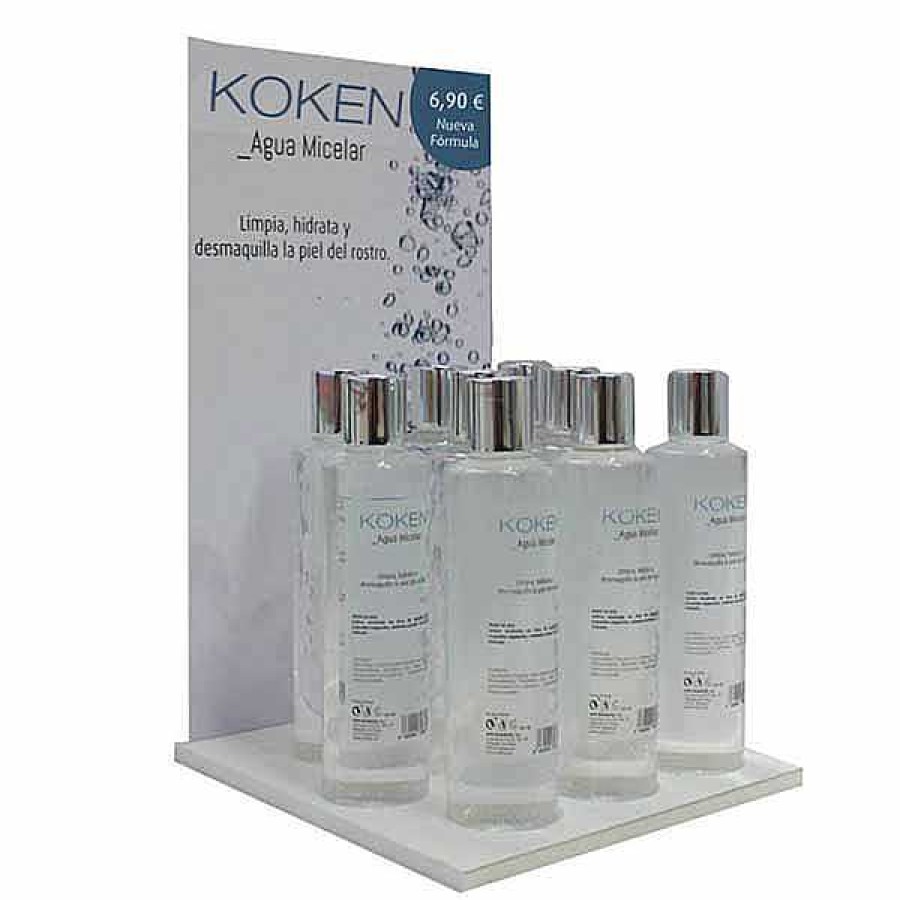 Expositores Koken Expositor 9 Unidades Agua Micelar 250 Ml Limpiadores Faciales